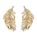 Gecko Jewellery Feather Earrings – 9ct Yellow and White Gold Statement