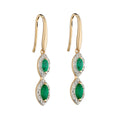 Gecko Jewellery Marquise Double Drop Earrings in 9ct Gold and Diamond