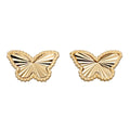 Gecko Jewellery 9ct Yellow Gold Butterfly Stud Earrings with Diamond Cut
