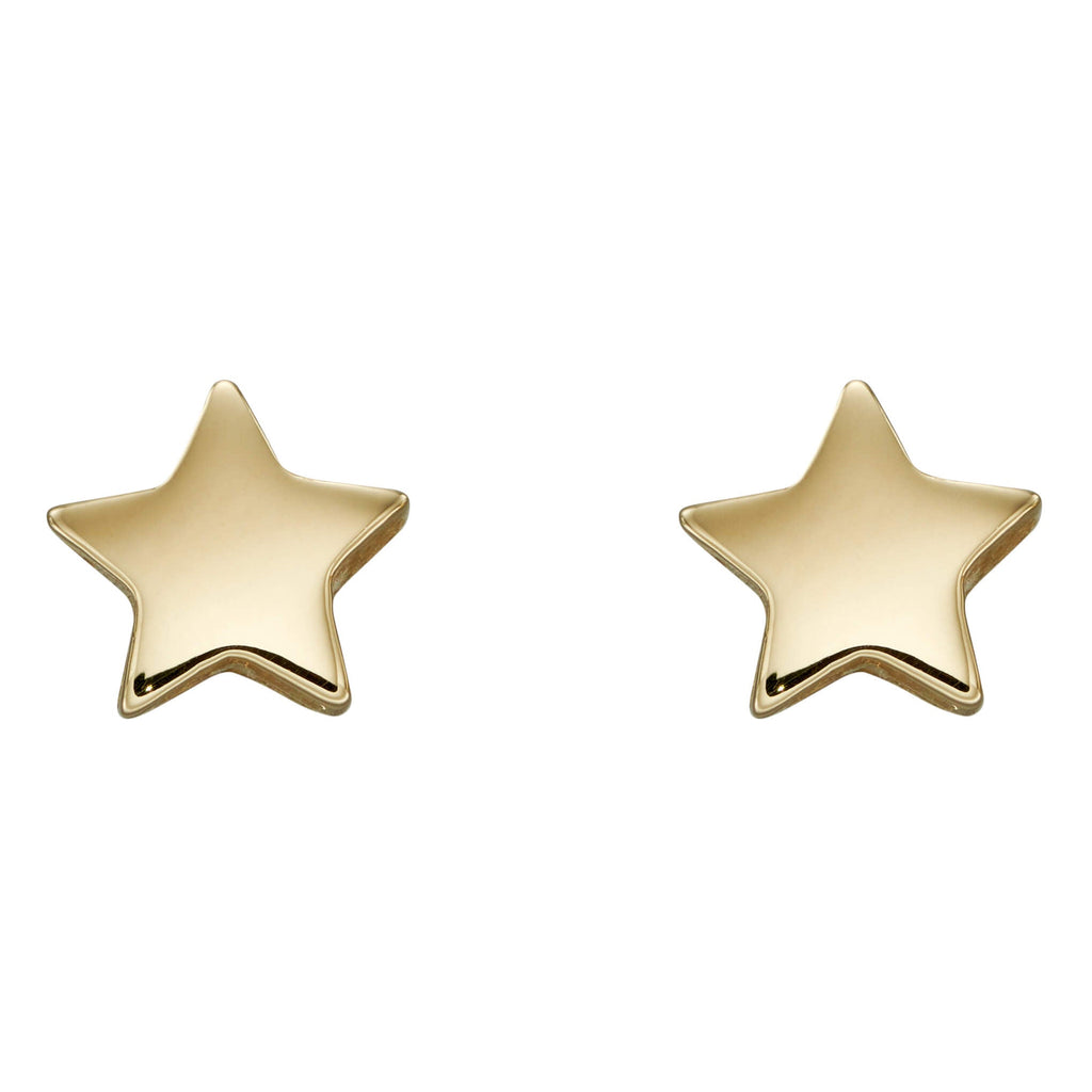 Gecko Jewellery 9ct Yellow Gold Small Star Stud Earrings for Women