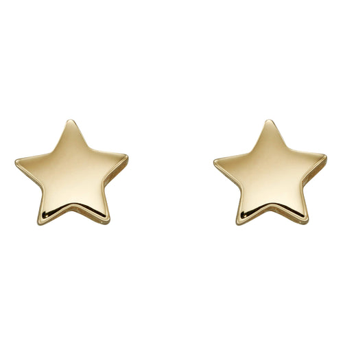 Gecko Jewellery 9ct Yellow Gold Small Star Stud Earrings for Women