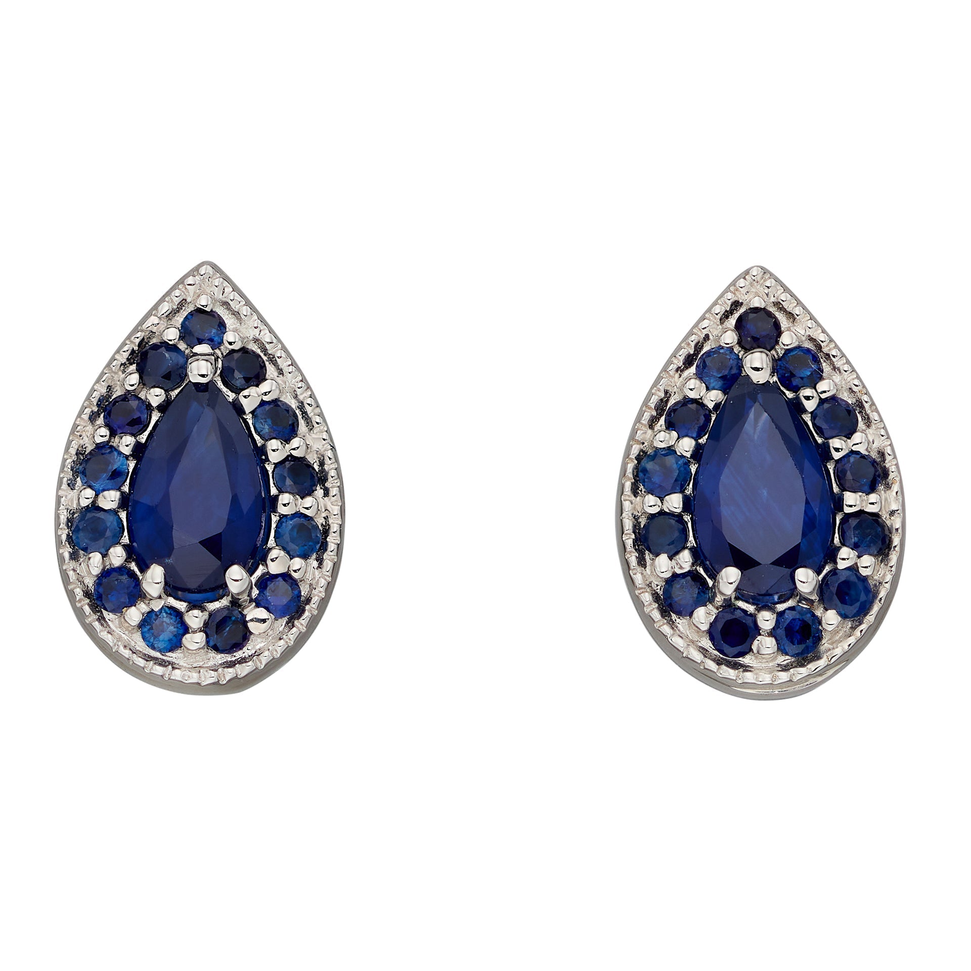 Gecko Jewellery 9ct Gold Teardrop Earrings with Precious Stones