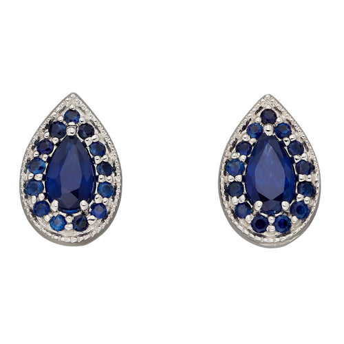 Gecko Jewellery 9ct Gold Teardrop Earrings with Precious Stones