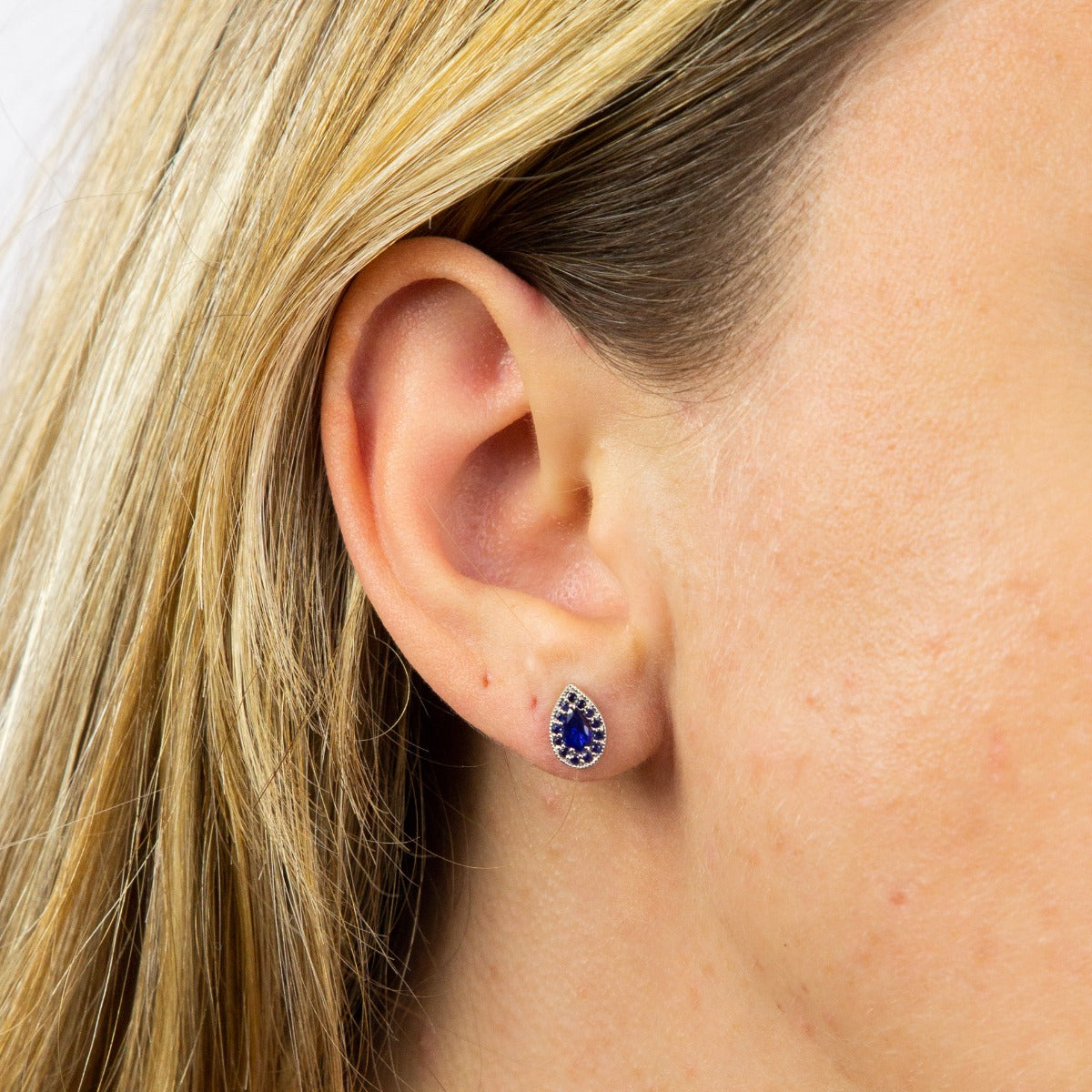 Gecko Jewellery 9ct Gold Teardrop Earrings with Precious Stones