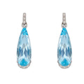 Gecko Jewellery 9ct Gold Elongated Semi-Precious Teardrop Diamond Earrings
