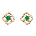 Gecko Jewellery 9ct Yellow Gold Emerald Cut Out Flower Stud Earrings