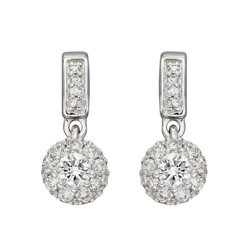 Gecko Jewellery 9ct White Gold Small Diamond Cluster Stud Earrings
