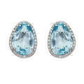 Gecko Jewellery 9ct Gold Irregular Semi-Precious Stone & Diamond Studs