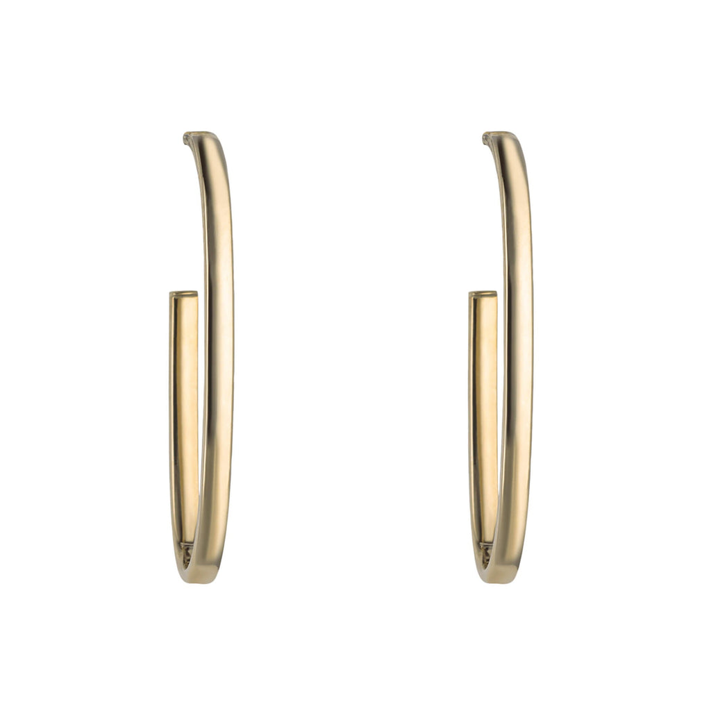 Gecko Jewellery 9ct Gold Open Oval 3/4 Hoop Earrings | 28.7mm