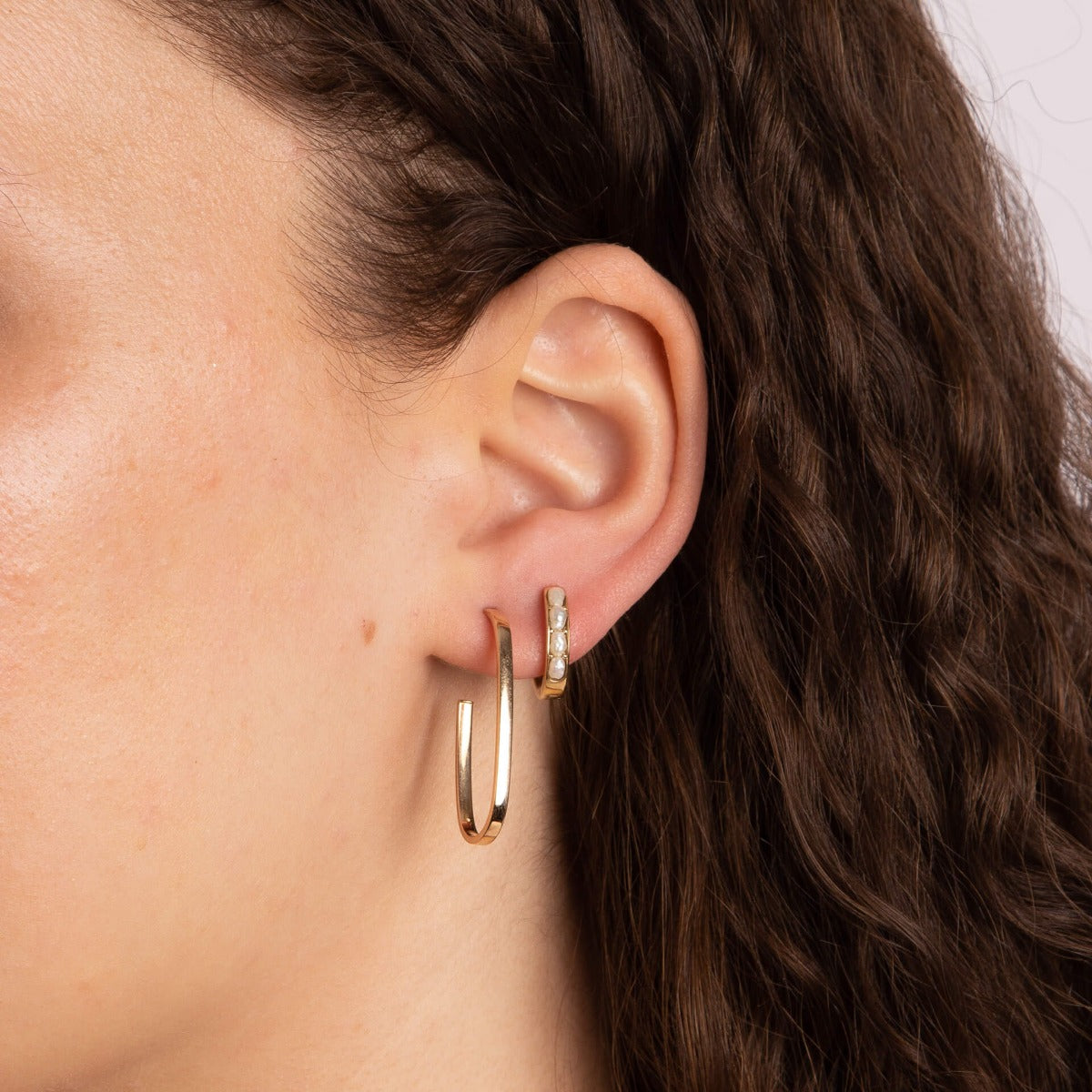 Gecko Jewellery 9ct Gold Open Oval 3/4 Hoop Earrings | 28.7mm