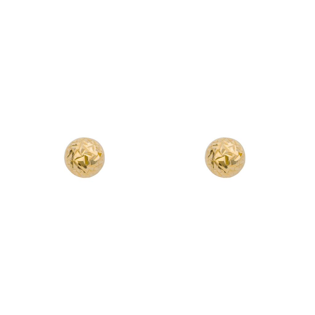 Gecko Jewellery 9ct Yellow Gold Textured Ball Stud Earrings for Women