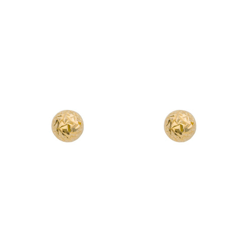Gecko Jewellery 9ct Yellow Gold Textured Ball Stud Earrings for Women