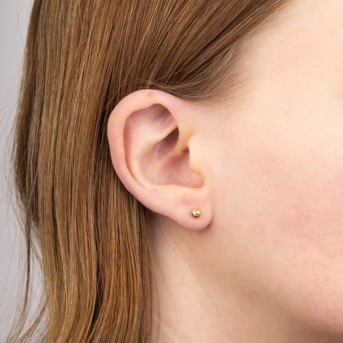 Gecko Jewellery 9ct Yellow Gold Textured Ball Stud Earrings for Women