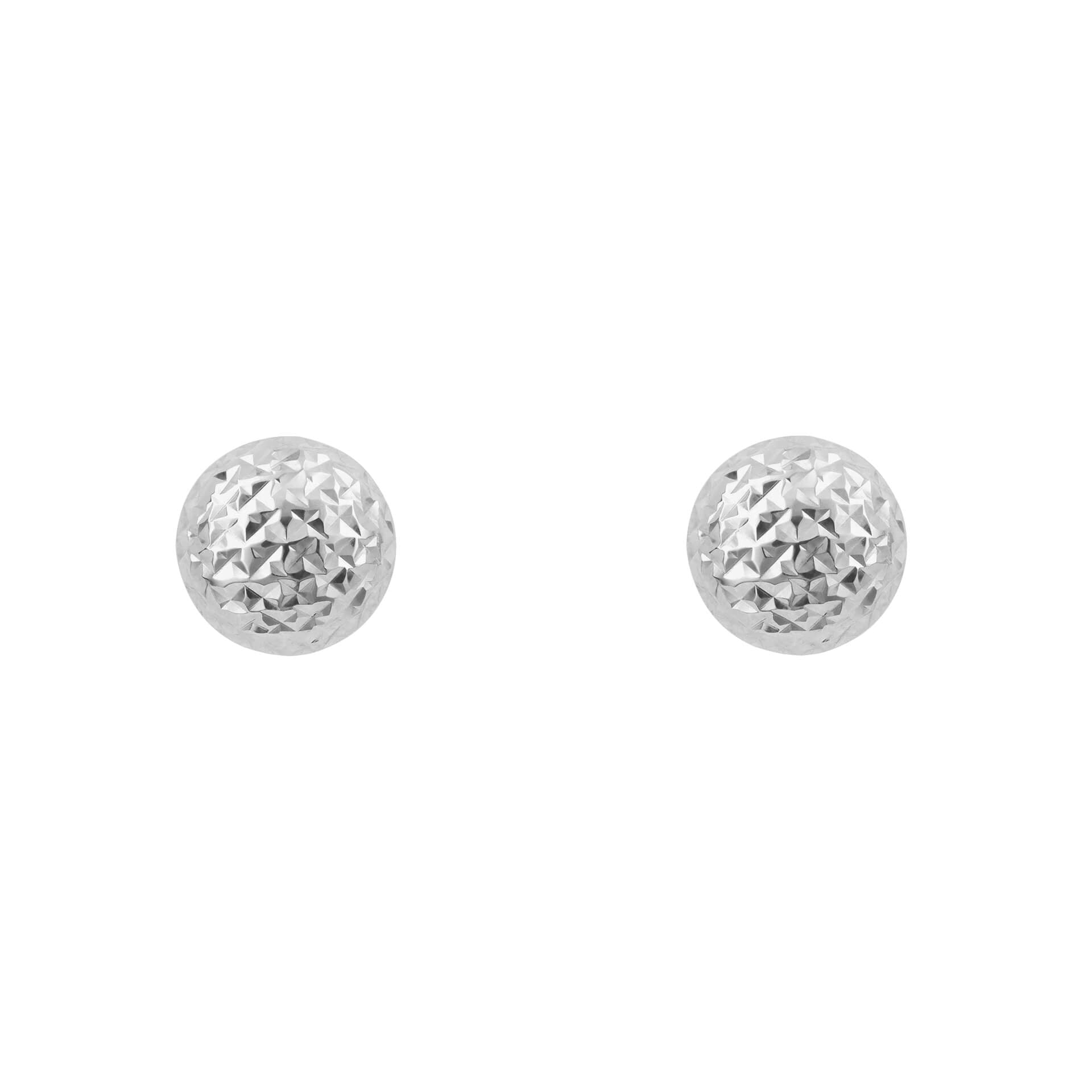 Gecko Jewellery 9ct Gold Textured Ball Stud Earrings | Diamond Cut