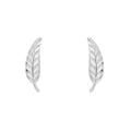 Gecko Jewellery 9ct Gold Feather Stud Earrings with Diamond Cut Finish