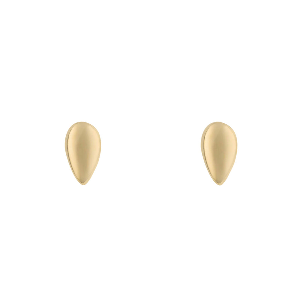 Gecko Jewellery 9ct Gold Plain Teardrop Stud Earrings | Polished Finish