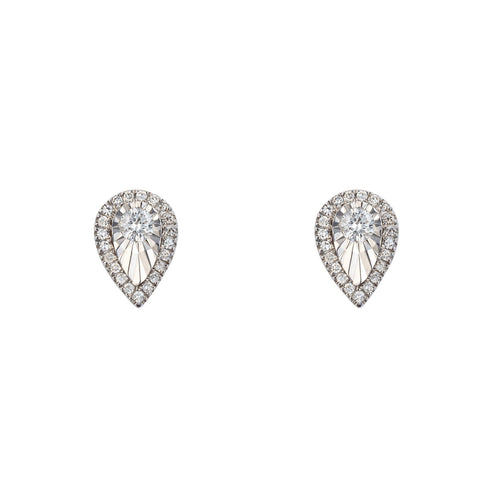 Gecko Jewellery 9ct Gold Diamond Cut Teardrop Stud Earrings