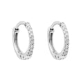 Gecko Jewellery 9ct Gold 8mm Hoop Earrings with Pave Diamonds