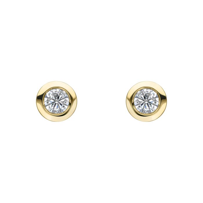 Gecko Jewellery Bezel Stud Earrings – 9ct Gold Lab Grown Diamonds