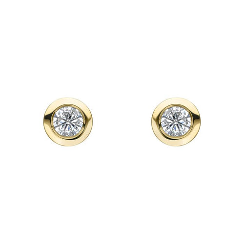Gecko Jewellery Bezel Stud Earrings – 9ct Gold Lab Grown Diamonds