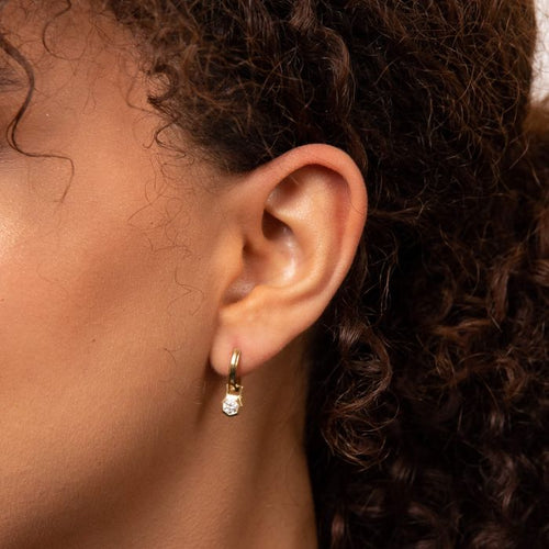 Gecko Jewellery Octagon Hoop Earrings | Recycled 9ct Gold & Lab Diamonds