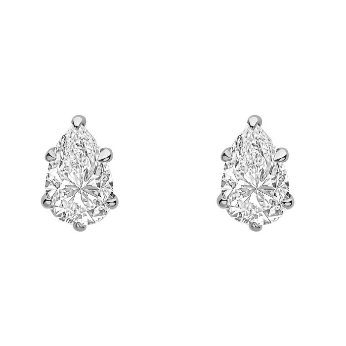 Gecko Jewellery Pear Cut Lab Grown Diamond Stud Earrings in 9ct Gold