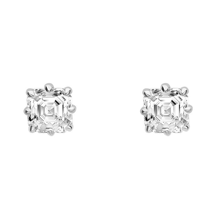 Gecko Jewellery Asscher Cut Lab Grown Diamond Solitaire Stud Earrings