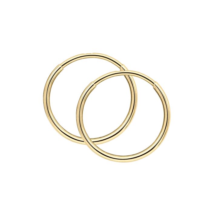 Gecko Jewellery 9ct Yellow Gold Hoop Earrings - 10mm 20mm 30mm