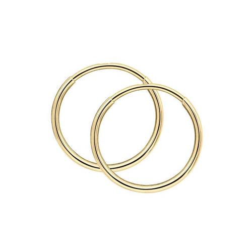 Gecko Jewellery 9ct Yellow Gold Hoop Earrings - 10mm 20mm 30mm
