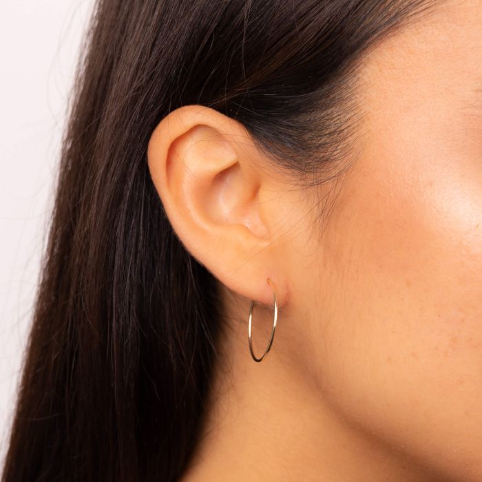Gecko Jewellery 9ct Yellow Gold Hoop Earrings - 10mm 20mm 30mm