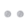 Gecko Jewellery 9ct White Gold Bezel Set Diamond Cluster Stud Earrings