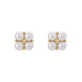 Gecko Jewellery 9ct Yellow Gold Floral Freshwater Pearl Stud Earrings