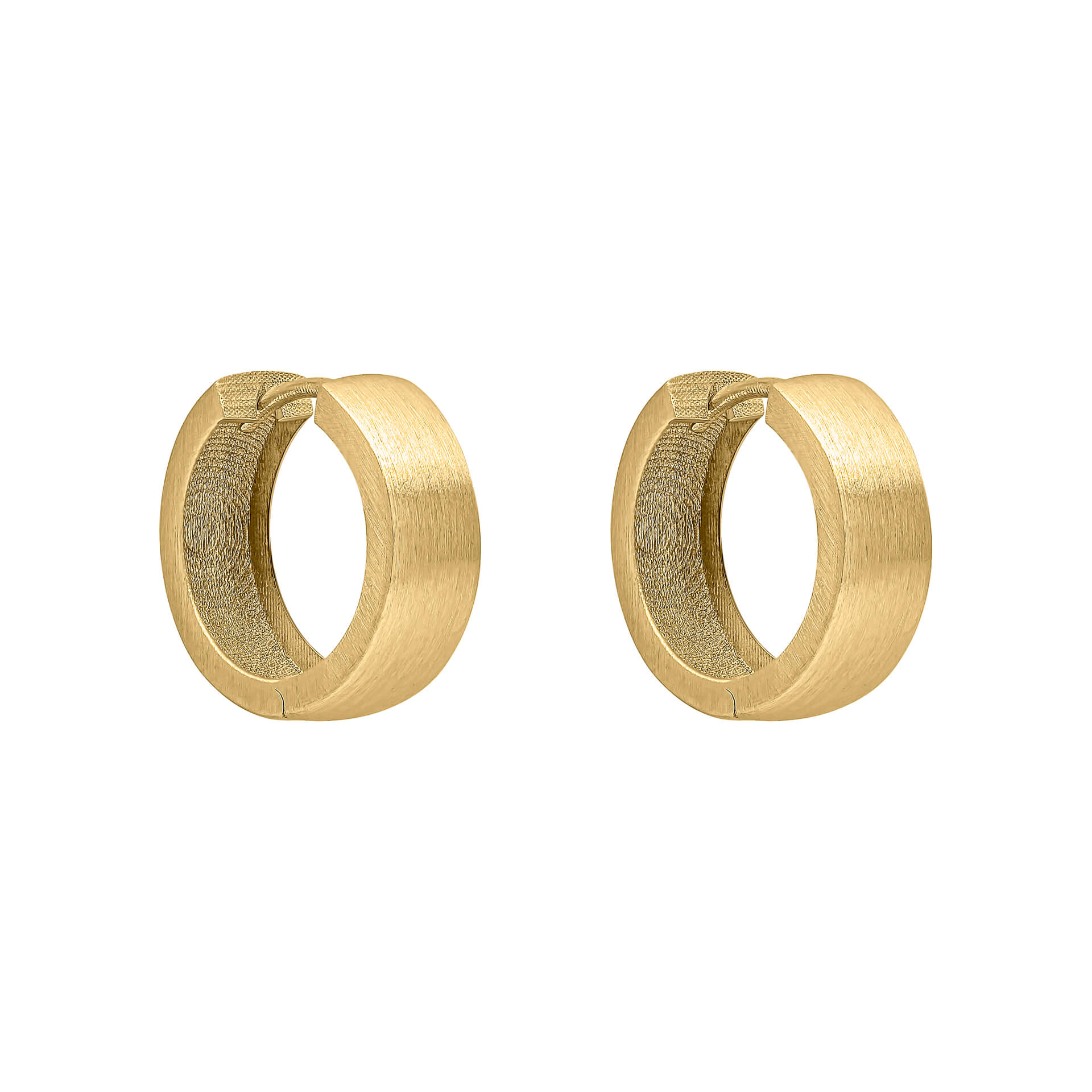 Gecko Jewellery 9ct Gold Brushed Chunky Hoop Earrings – Timeless Style