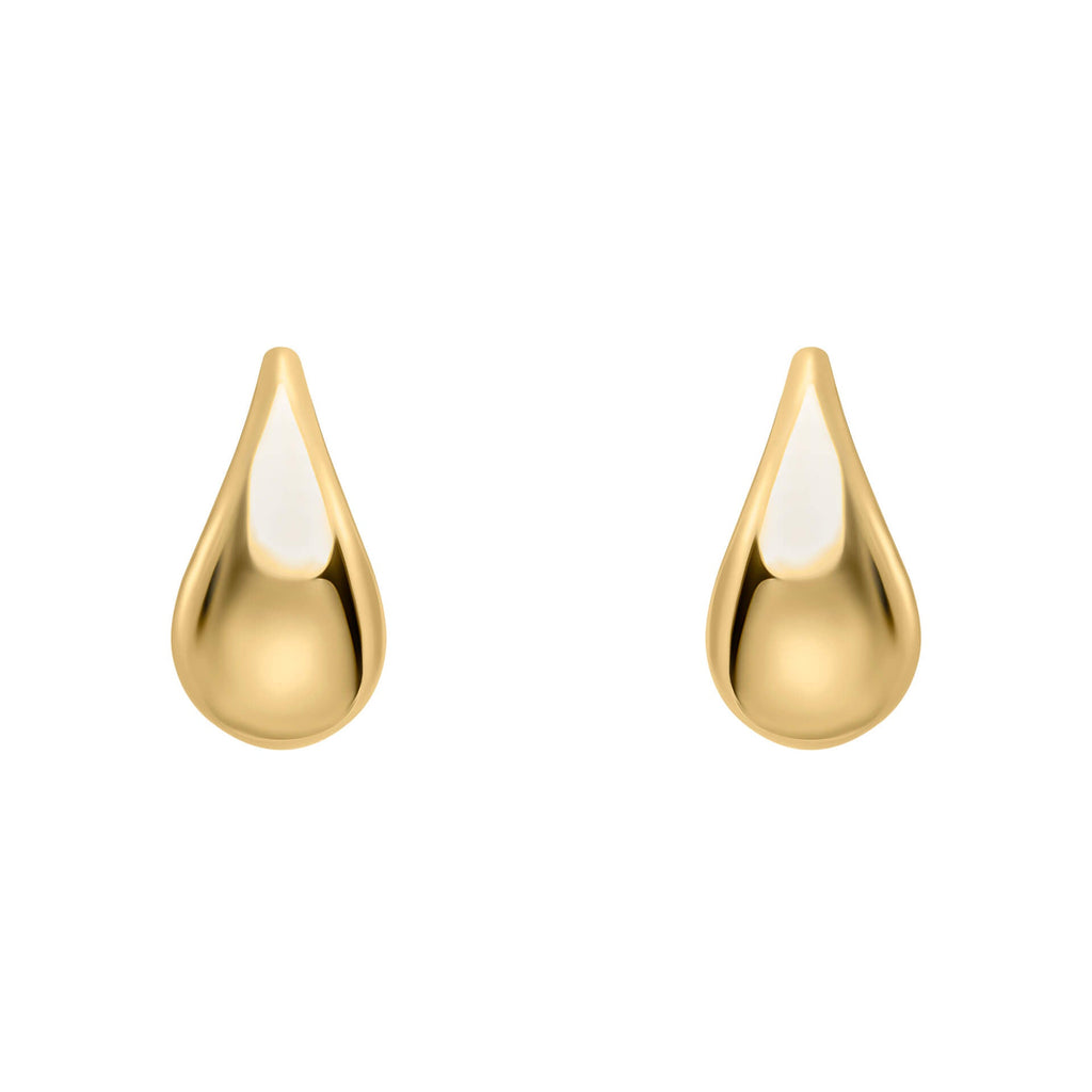 Gecko Jewellery 9ct Yellow Gold Plain Teardrop Stud Earrings