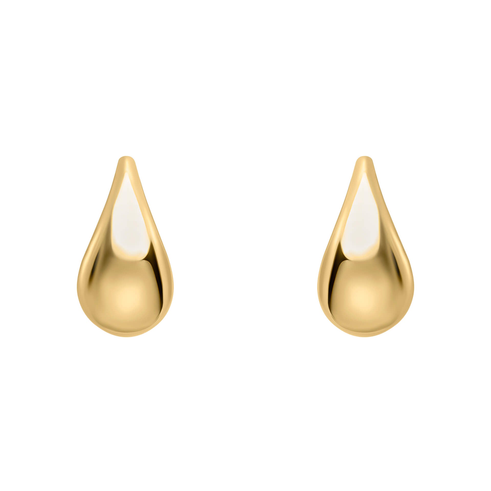 Gecko Jewellery 9ct Yellow Gold Plain Teardrop Stud Earrings