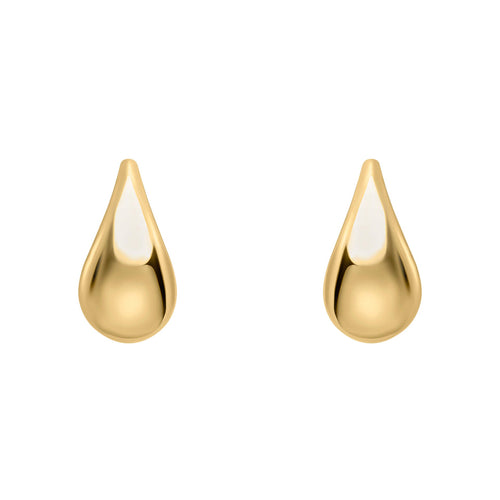 Gecko Jewellery 9ct Yellow Gold Plain Teardrop Stud Earrings