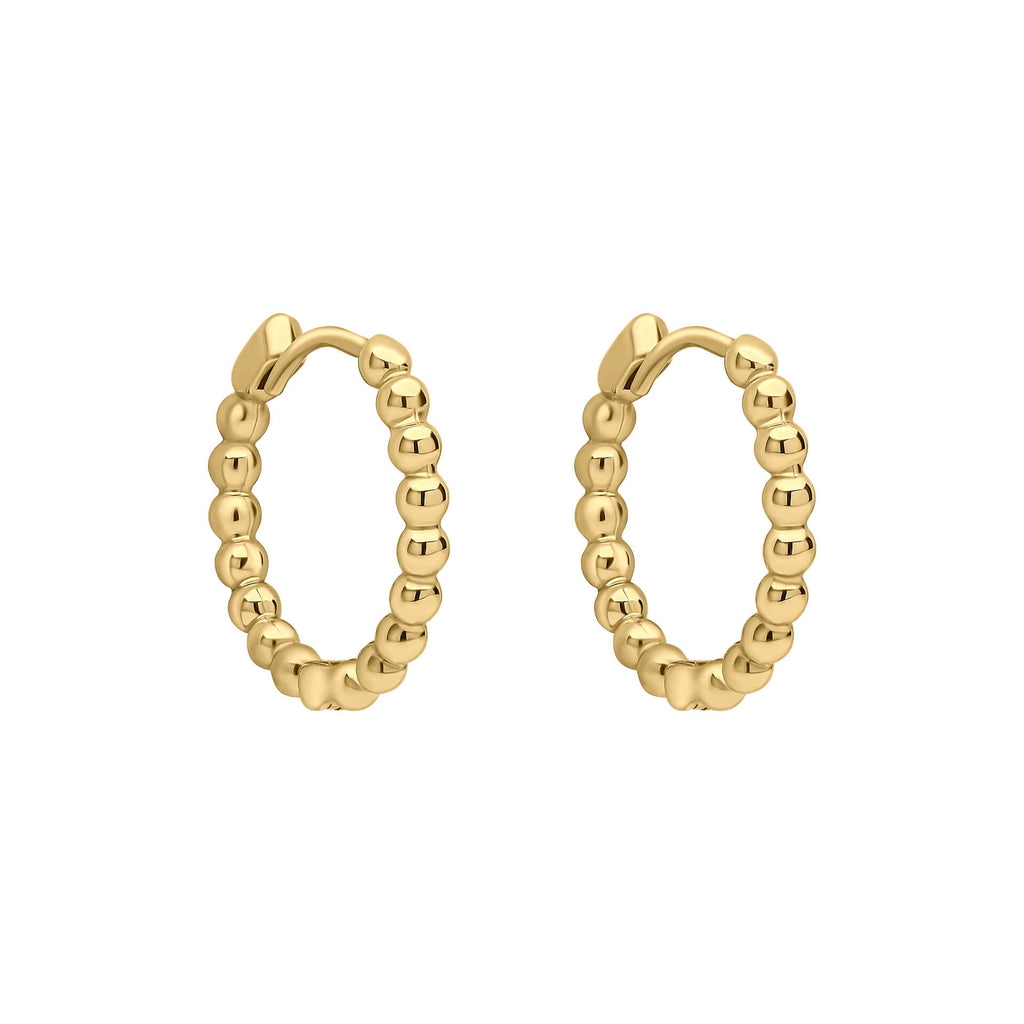 Gecko Jewellery 9ct Yellow Gold Barcelona Ball Hoop Earrings