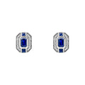 Gecko Jewellery Sapphire and Diamond Stud Earrings in 9ct White Gold