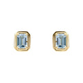 Gecko Jewellery Elongated Octagon Aquamarine Stud Earrings in 9ct Gold