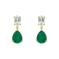 Gecko Jewellery Amethyst and Onyx Drop Earrings in 9ct Yellow Gold