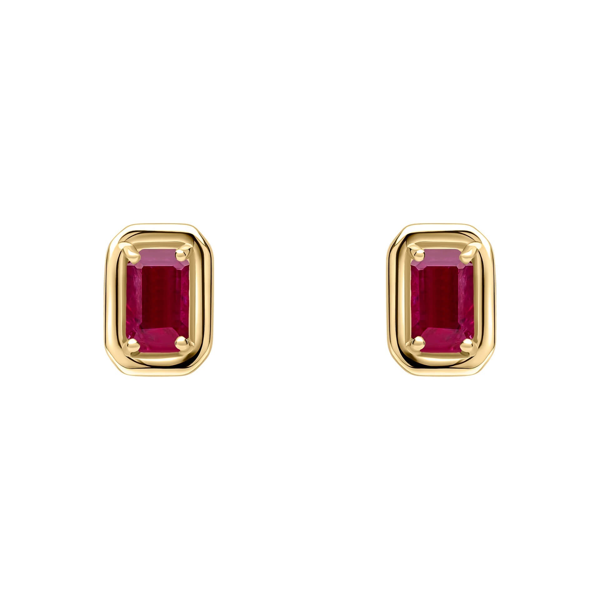Gecko Jewellery 9ct Yellow Gold Octagon Precious Stone Stud Earrings