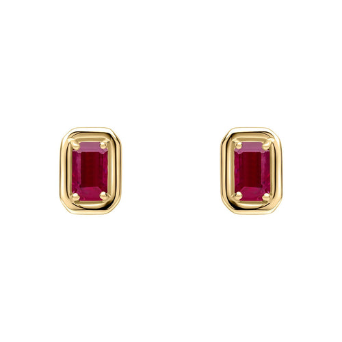 Gecko Jewellery 9ct Yellow Gold Octagon Precious Stone Stud Earrings