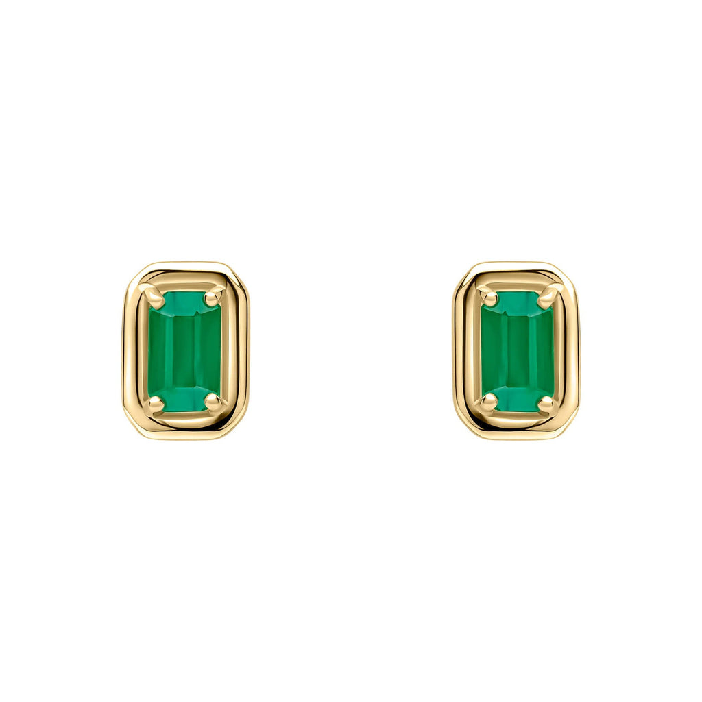 Gecko Jewellery 9ct Yellow Gold Octagon Precious Stone Stud Earrings