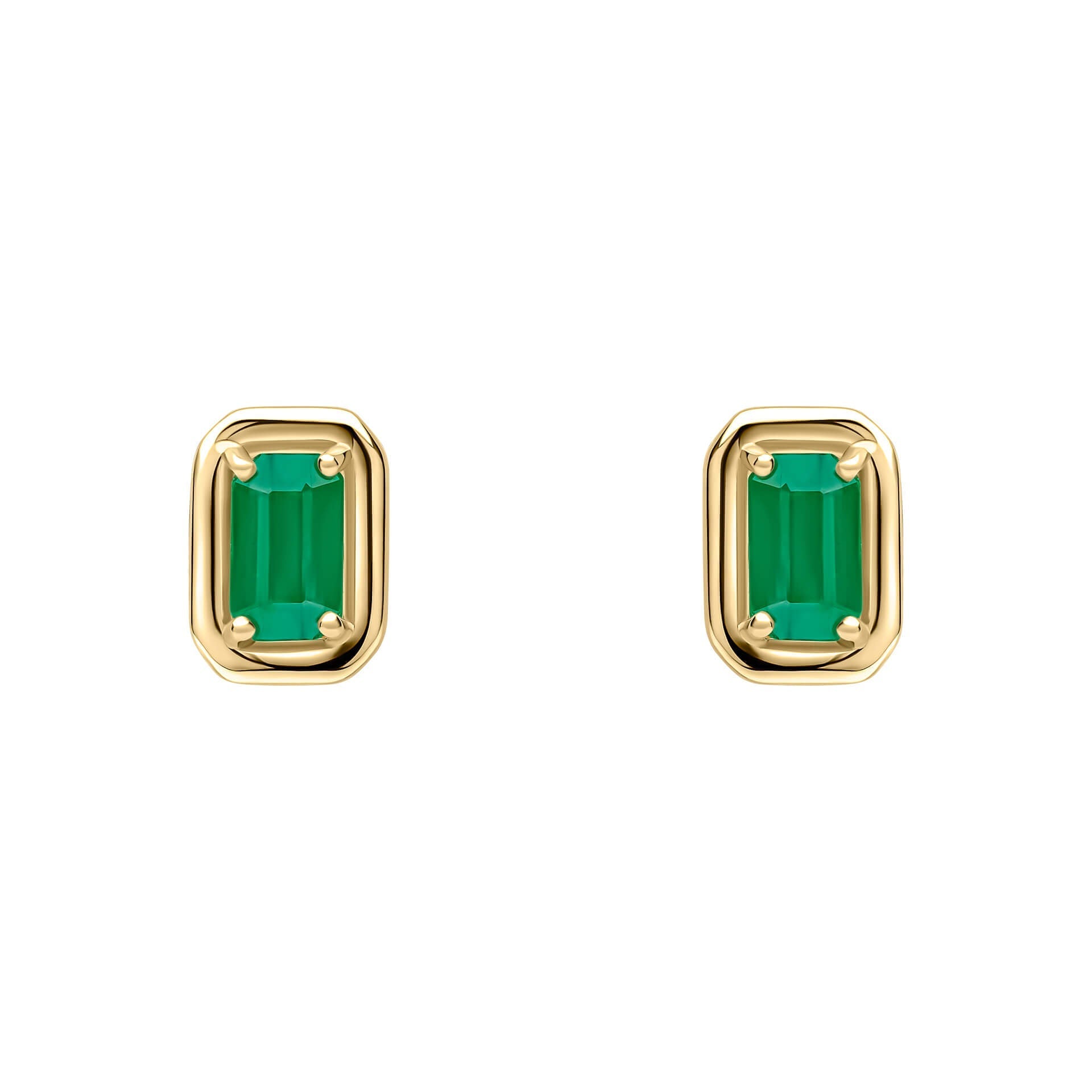 Gecko Jewellery 9ct Yellow Gold Octagon Precious Stone Stud Earrings