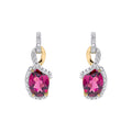 Gecko Jewellery 9ct Yellow Gold Garnet and Diamond Twist Drop Earrings