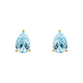 Gecko Jewellery 9ct Yellow Gold Pear Cut Blue Topaz Stud Earrings