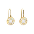 Mother of Pearl Inlay Swirl Earrings in 9ct Yellow Gold | Gecko Jewellery