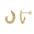 Gecko Jewellery 9ct Yellow Gold Diamond Swirl Stud Earrings
