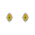 Gecko Jewellery Yellow Sapphire and Diamond 9ct White Gold Stud Earrings