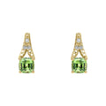 Gecko Jewellery 9ct Gold Green Sapphire and Diamond Drop Earrings